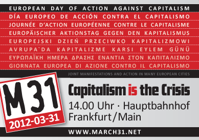 Plakat Europäischer Aktionstag gegen den Kapitalismus Version 1